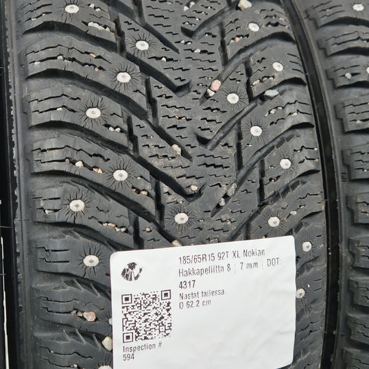Käytetty: 185/65R15 92T XL Nokian Hakkapeliitta 8