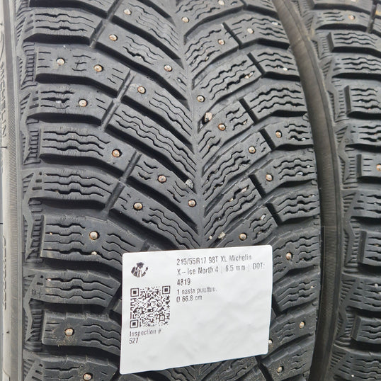 Käytetty: 215/55R17 98T XL Michelin X-Ice North 4