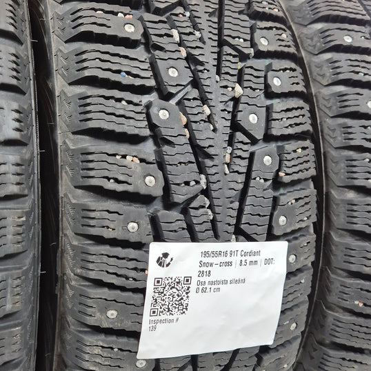 Käytetty: 195/55R16 91T Cordiant Snow-cross