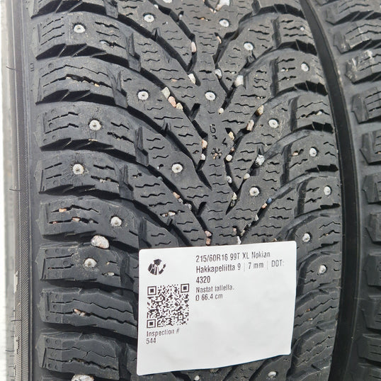 Käytetty: 215/60R16 99T XL Nokian Hakkapeliitta 9