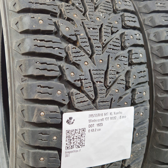 Käytetty: 205/55R16 94T XL Kumho Wintercraft ICE WI32