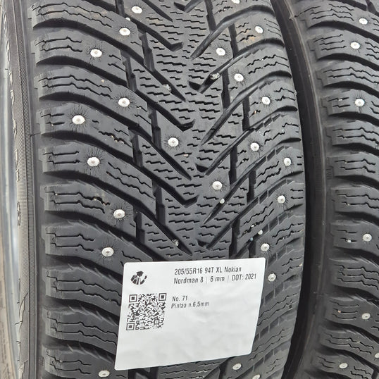 Käytetty: 205/55R16 94T XL Nokian Nordman 8