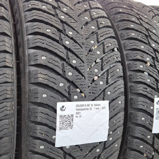 Käytetty: 205/60R16 96T XL Nokian Hakkapeliitta 10