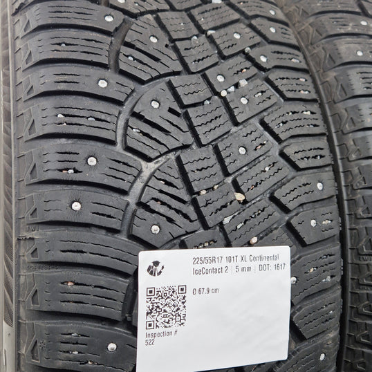 Käytetty: 225/55R17 101T XL Continental IceContact 2