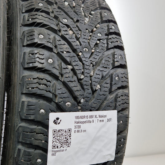 Käytetty: 185/60R15 88V XL Nokian Hakkapeliitta 9