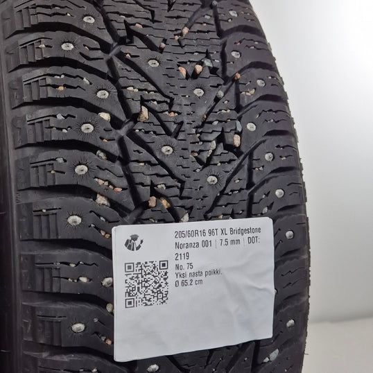 Käytetty: 205/60R16 96T XL Bridgestone Noranza 001