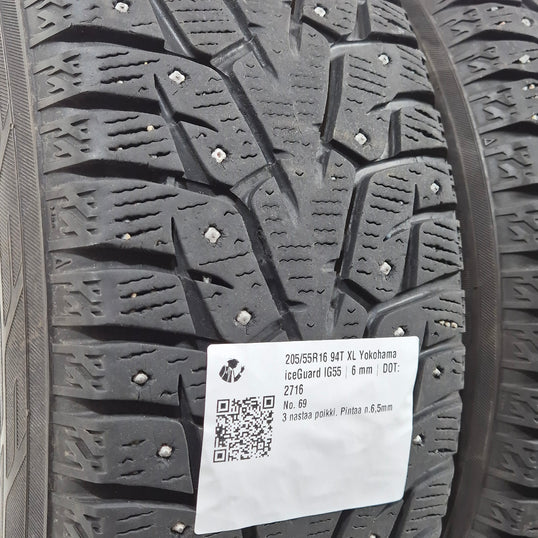 Käytetty: 205/55R16 94T XL Yokohama iceGuard IG55