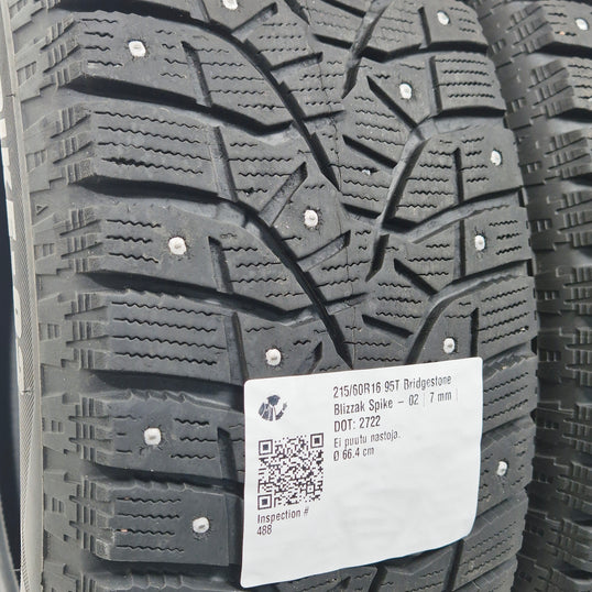 Käytetty: 215/60R16 95T Bridgestone Blizzak Spike - 02