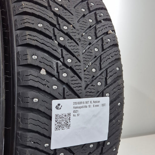 Käytetty: 205/60R16 96T XL Nokian Hakkapeliitta 10