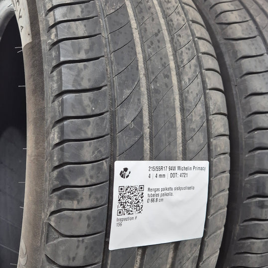 Käytetty: 215/55R17 94W Michelin Primacy 4