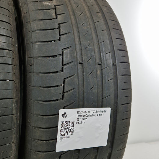 Käytetty: 225/55R17 101Y XL Continental PremiumContact 6