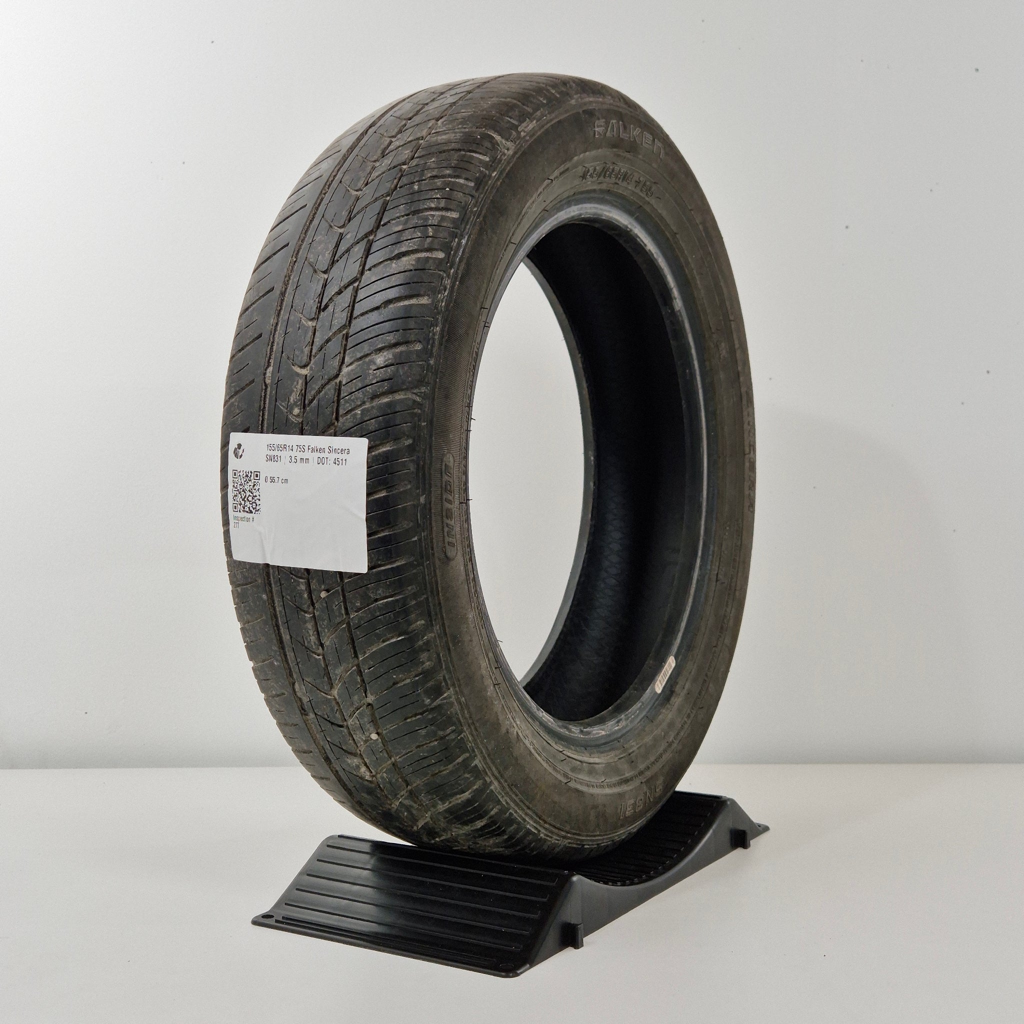 155/65R14 75S FALKEN SINCERA 2019年製 バリ山4本セット スチール