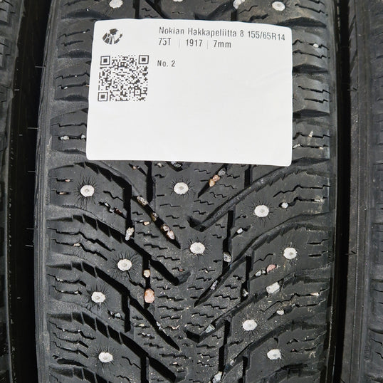 Käytetty: 155/65R14 75T Nokian Hakkapeliitta 8