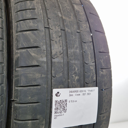 Käytetty: 245/45R20 103W XL * Pirelli P Zero