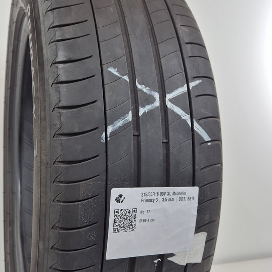 Käytetty: 215/55R18 99V XL Michelin Primacy 3