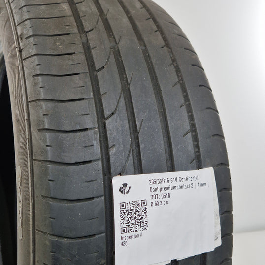 Käytetty: 205/55R16 91V Continental Contipremiumcontact 2