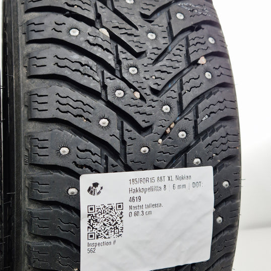 Käytetty: 185/60R15 88T XL Nokian Hakkapeliitta 8