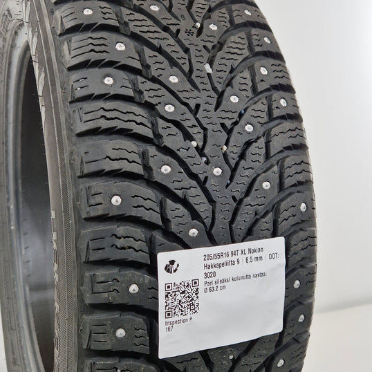 Käytetty: 205/55R16 94T XL Nokian Hakkapeliitta 9