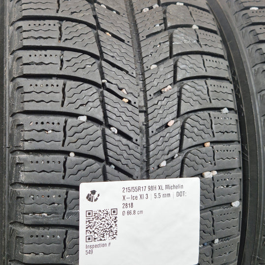 Käytetty: 215/55R17 98H XL Michelin X-Ice XI 3