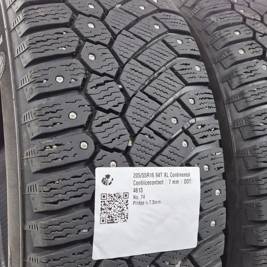 Käytetty: 205/55R16 94T XL Continental Contiicecontact