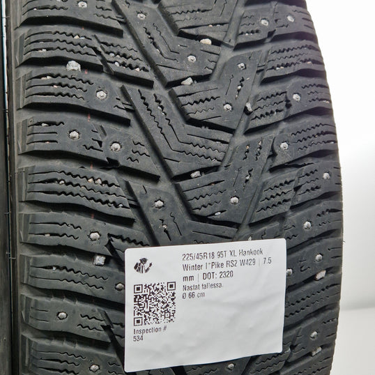 Käytetty: 225/45R18 95T XL Hankook Winter I*Pike RS2 W429