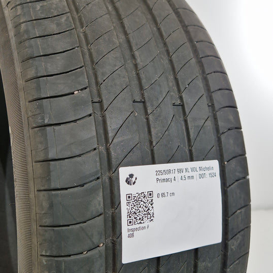 Käytetty: 225/50R17 98V XL VOL Michelin Primacy 4