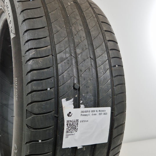 Käytetty: 245/45R18 100W XL Michelin Primacy 4