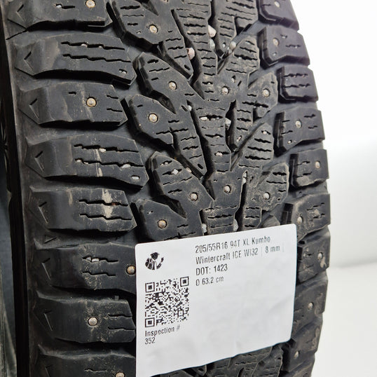 Käytetty: 205/55R16 94T XL Kumho Wintercraft ICE WI32