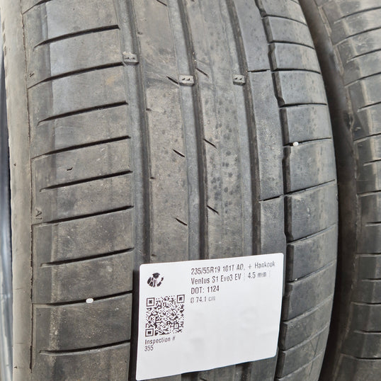 Käytetty: 235/55R19 101T AO, + Hankook Ventus S1 Evo3 EV