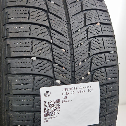 Käytetty: 215/55R17 98H XL Michelin X-Ice XI 3