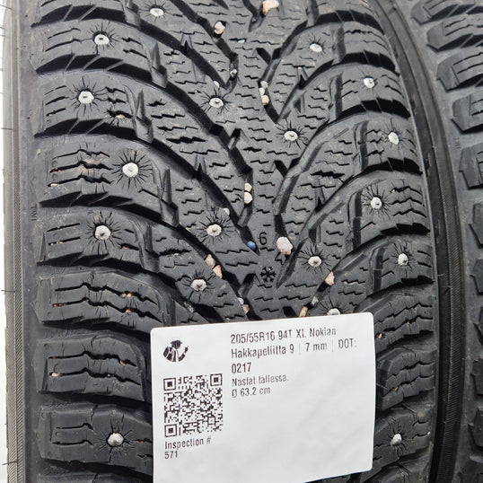 Käytetty: 205/55R16 94T XL Nokian Hakkapeliitta 9