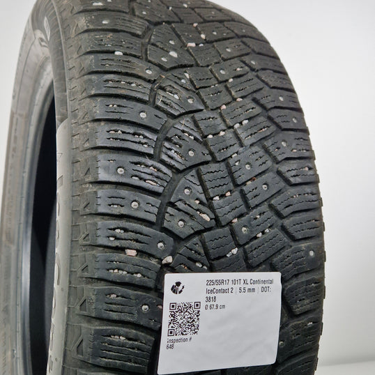 Käytetty: 225/55R17 101T XL Continental IceContact 2