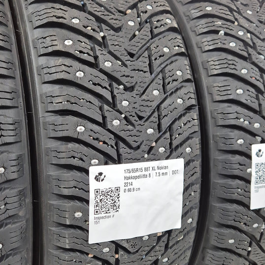 Käytetty: 175/65R15 88T XL Nokian Hakkapeliitta 8