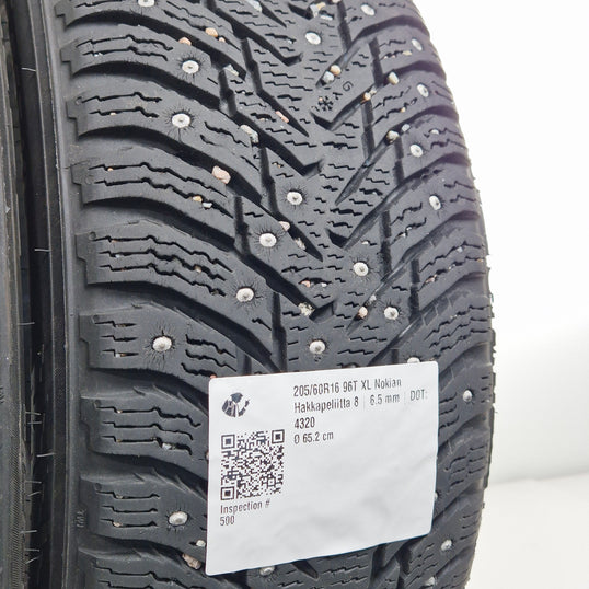 Käytetty: 205/60R16 96T XL Nokian Hakkapeliitta 8