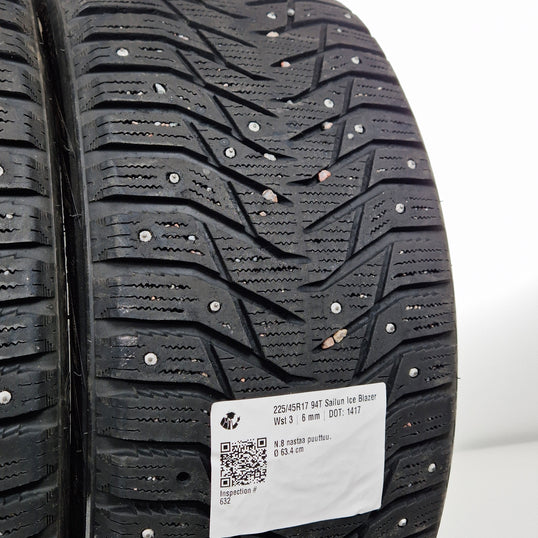 Käytetty: 225/45R17 94T Sailun Ice Blazer Wst 3