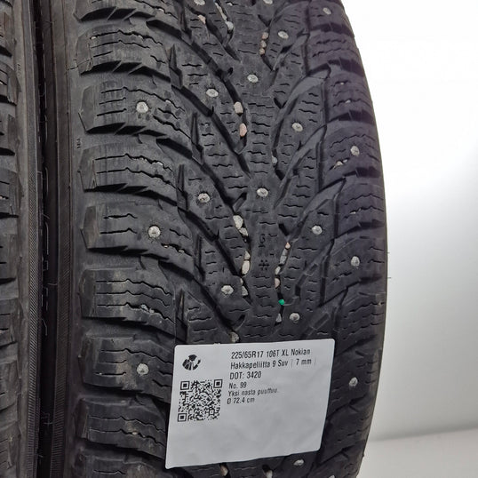 Käytetty: 225/65R17 106T XL Nokian Hakkapeliitta 9 Suv