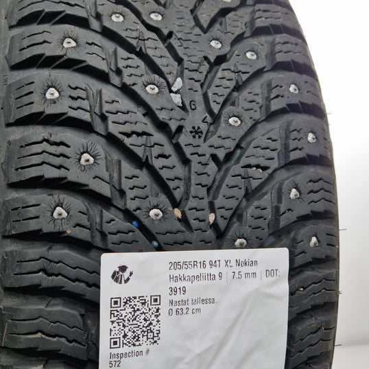 Käytetty: 205/55R16 94T XL Nokian Hakkapeliitta 9