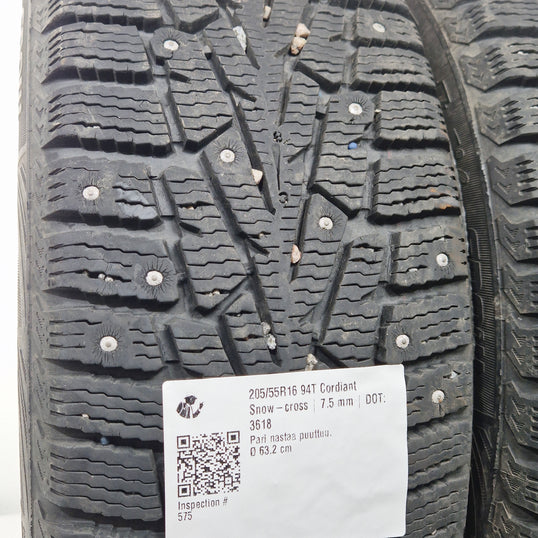 Käytetty: 205/55R16 94T Cordiant Snow-cross