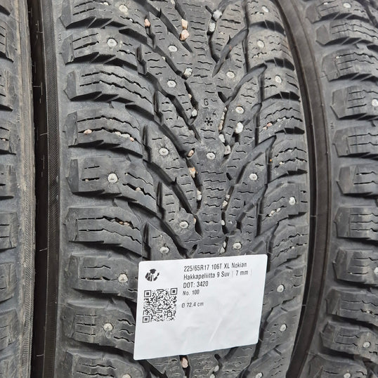 Käytetty: 225/65R17 106T XL Nokian Hakkapeliitta 9 Suv