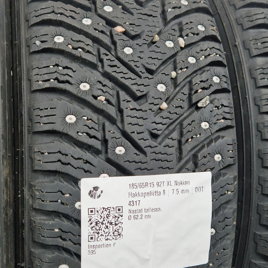 Käytetty: 185/65R15 92T XL Nokian Hakkapeliitta 8