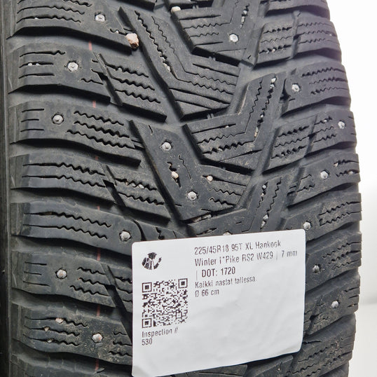Käytetty: 225/45R18 95T XL Hankook Winter I*Pike RS2 W429