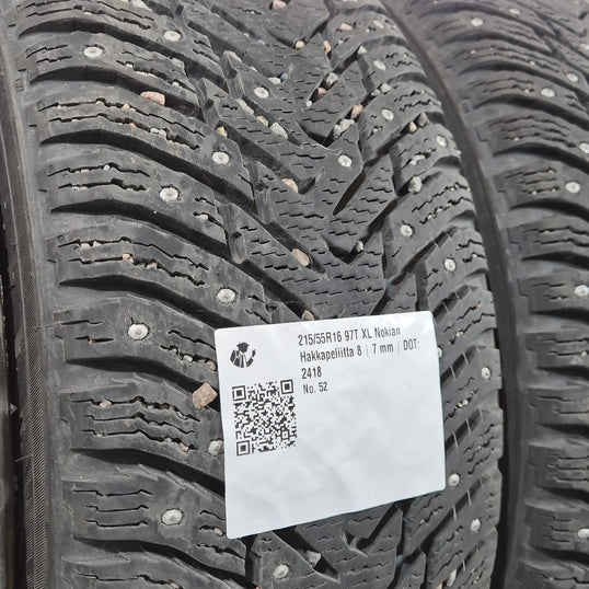 Käytetty: 215/55R16 97T XL Nokian Hakkapeliitta 8