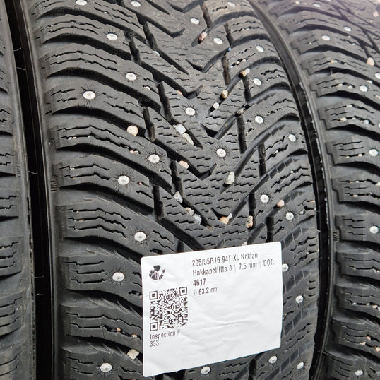 Käytetty: 205/55R16 94T XL Nokian Hakkapeliitta 8