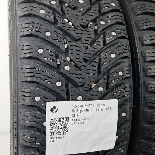 Käytetty: 185/65R15 92T XL Nokian Hakkapeliitta 8