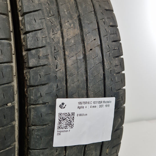 Käytetty: 195/75R16 C 107/105R Michelin Agilis +