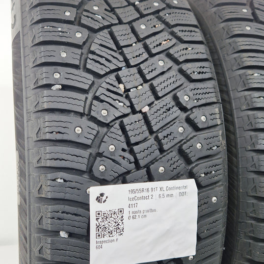 Käytetty: 195/55R16 91T XL Continental IceContact 2