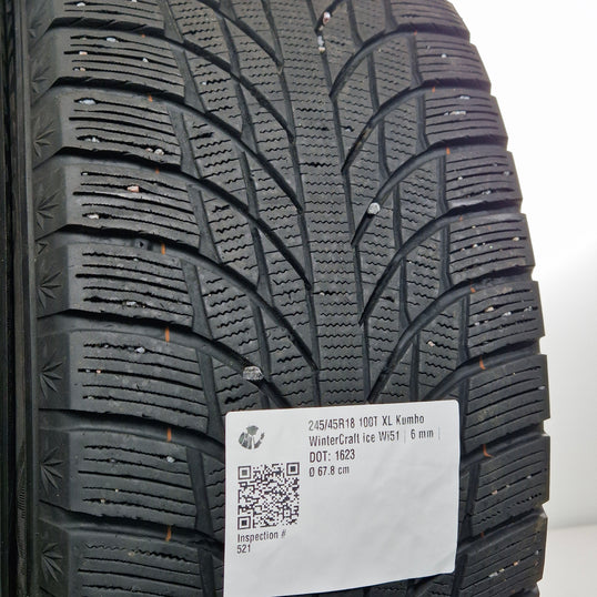 Käytetty: 245/45R18 100T XL Kumho WinterCraft ice Wi51