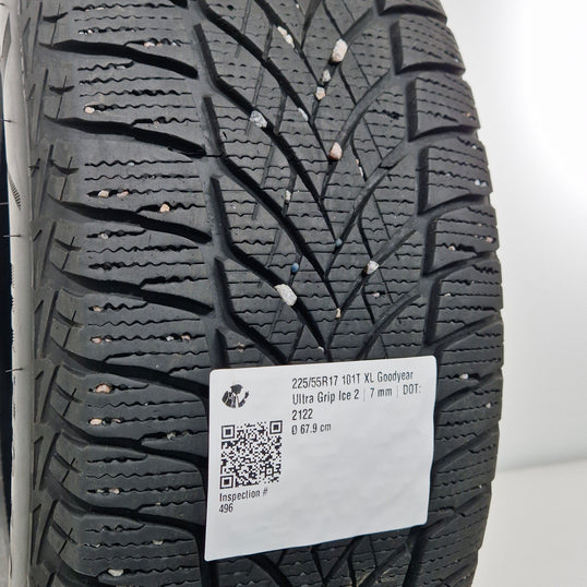 Käytetty: 225/55R17 101T XL Goodyear Ultra Grip Ice 2