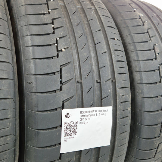 Käytetty: 225/50R18 99W XL Continental PremiumContact 6