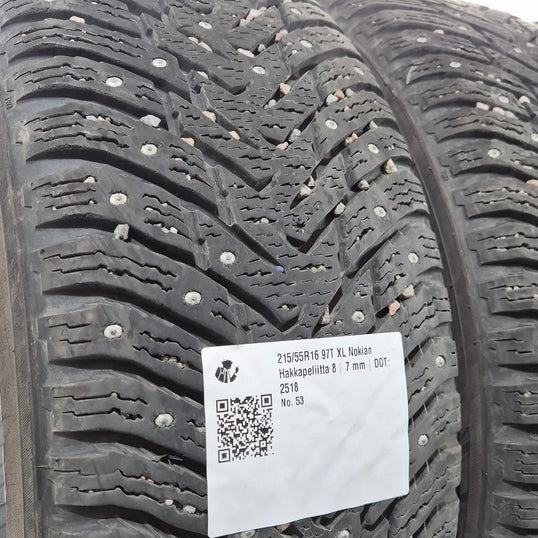 Käytetty: 215/55R16 97T XL Nokian Hakkapeliitta 8